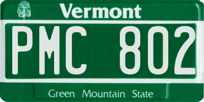 VT license plate PMC802