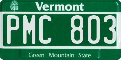 VT license plate PMC803