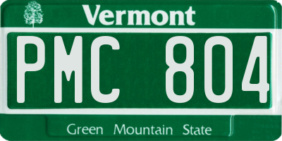 VT license plate PMC804