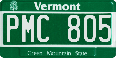 VT license plate PMC805