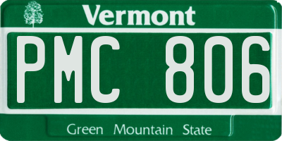 VT license plate PMC806