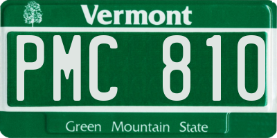 VT license plate PMC810