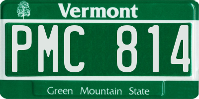 VT license plate PMC814