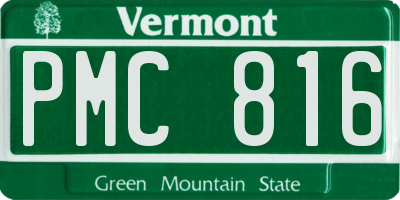 VT license plate PMC816