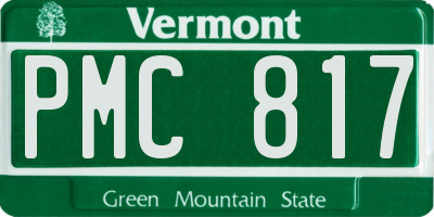 VT license plate PMC817