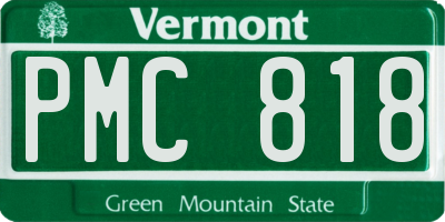 VT license plate PMC818