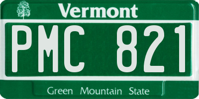 VT license plate PMC821