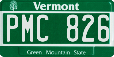 VT license plate PMC826