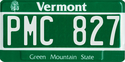 VT license plate PMC827