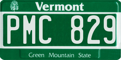 VT license plate PMC829