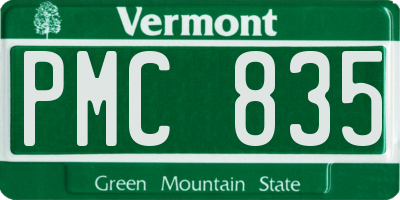 VT license plate PMC835