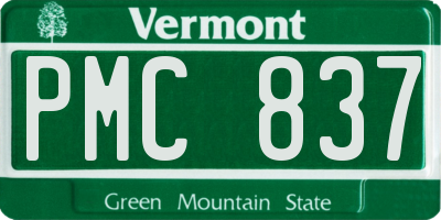 VT license plate PMC837