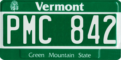 VT license plate PMC842