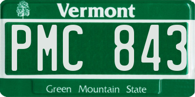 VT license plate PMC843