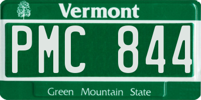 VT license plate PMC844