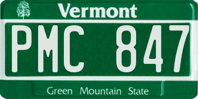 VT license plate PMC847