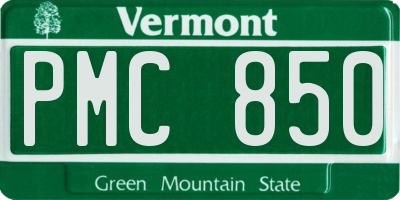VT license plate PMC850