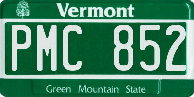 VT license plate PMC852