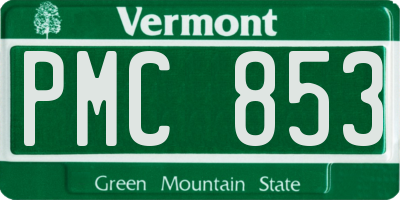 VT license plate PMC853