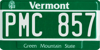 VT license plate PMC857