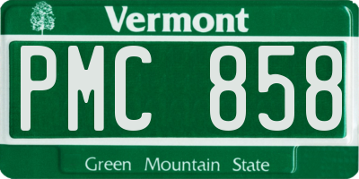 VT license plate PMC858