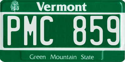 VT license plate PMC859
