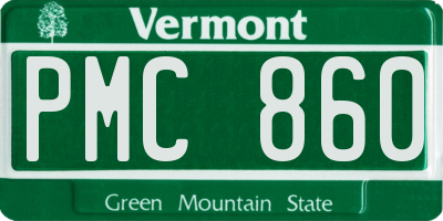 VT license plate PMC860