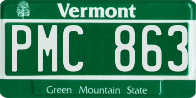 VT license plate PMC863