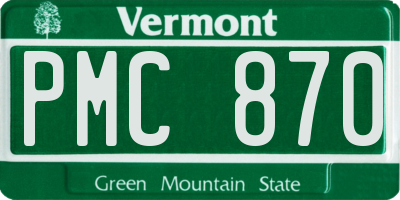 VT license plate PMC870