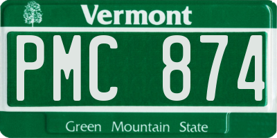 VT license plate PMC874