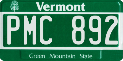 VT license plate PMC892