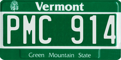 VT license plate PMC914