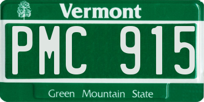 VT license plate PMC915