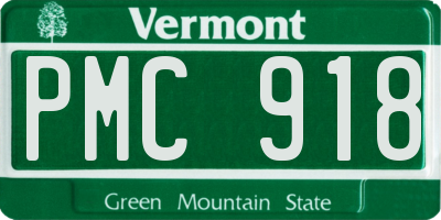 VT license plate PMC918