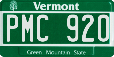 VT license plate PMC920