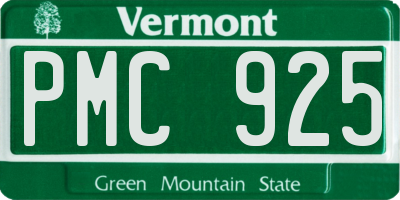 VT license plate PMC925