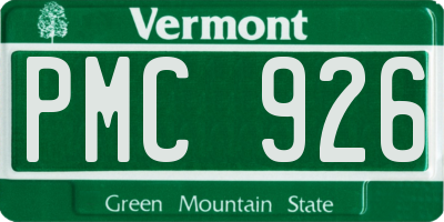 VT license plate PMC926
