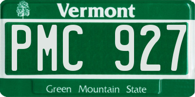 VT license plate PMC927