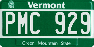 VT license plate PMC929