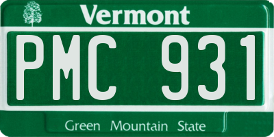 VT license plate PMC931