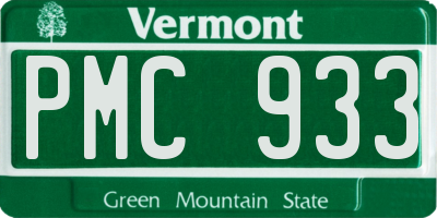 VT license plate PMC933