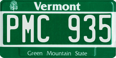 VT license plate PMC935