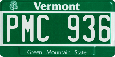 VT license plate PMC936