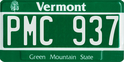 VT license plate PMC937