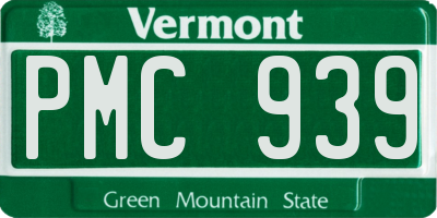 VT license plate PMC939