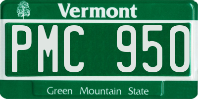 VT license plate PMC950
