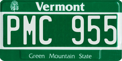 VT license plate PMC955