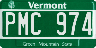VT license plate PMC974