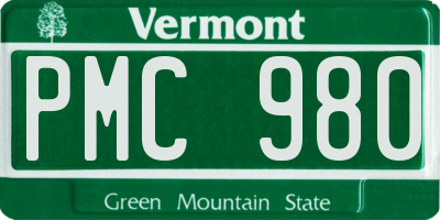 VT license plate PMC980