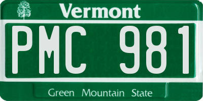 VT license plate PMC981